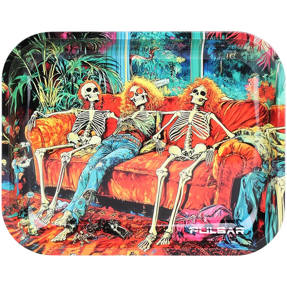 Pulsar Design Series Large Metal Rolling Tray - In Da Couch / 13"x11"